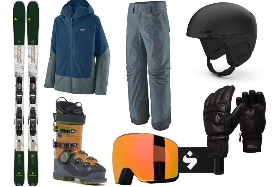 downhill skiing equipment