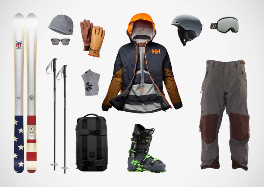 downhill skiing equipment