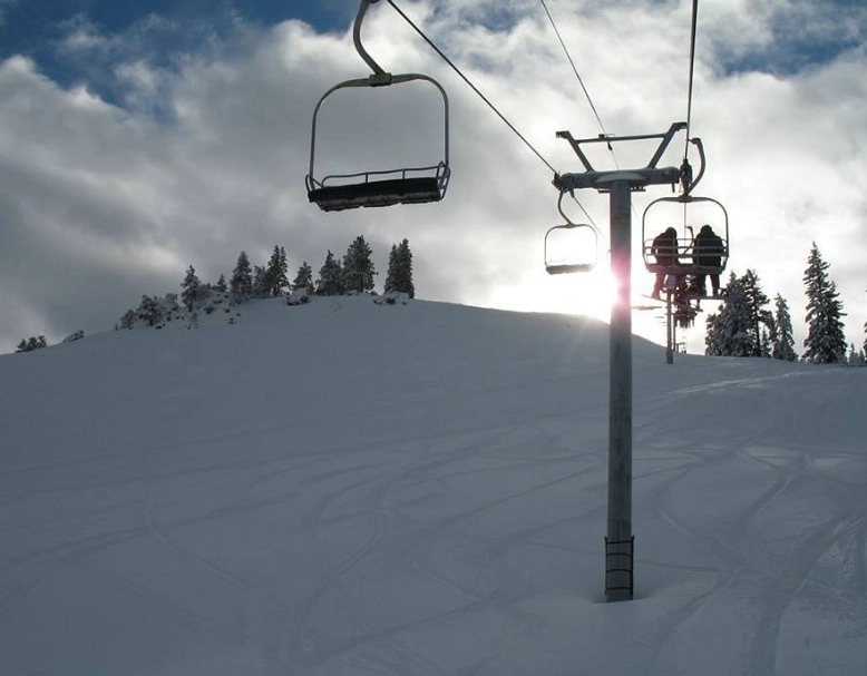 family skiing California
