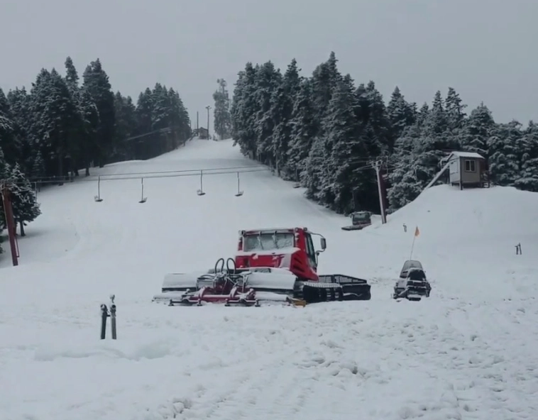 family skiing california