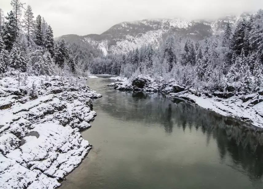 summer hiking in snow